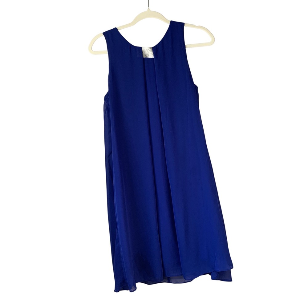 JBS Royal Blue Dress Sleeveless Rhinestone‎ Detail Party Cocktail Size 6